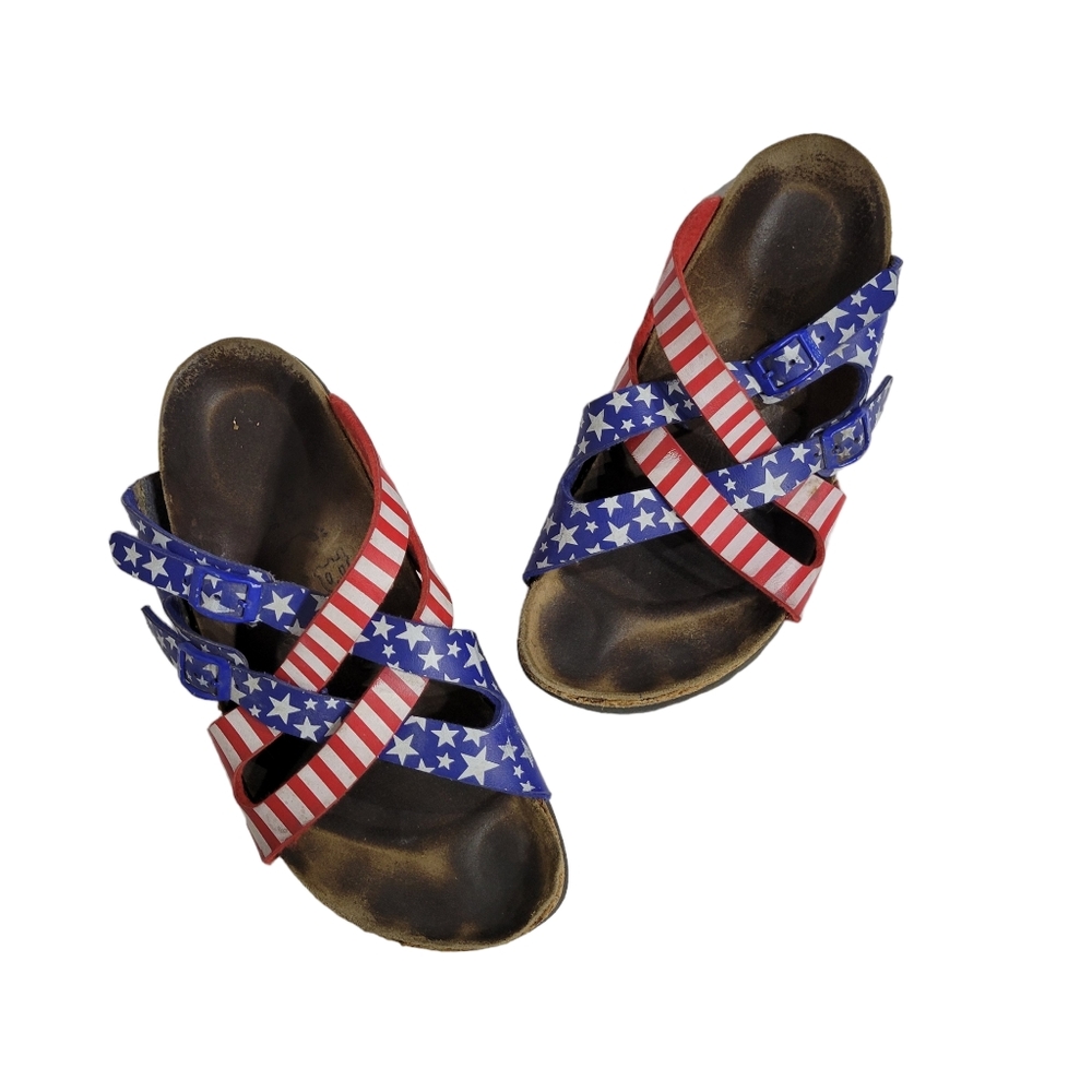 Birkenstock Birki's American Flag Sandals Size 39  8-8.5